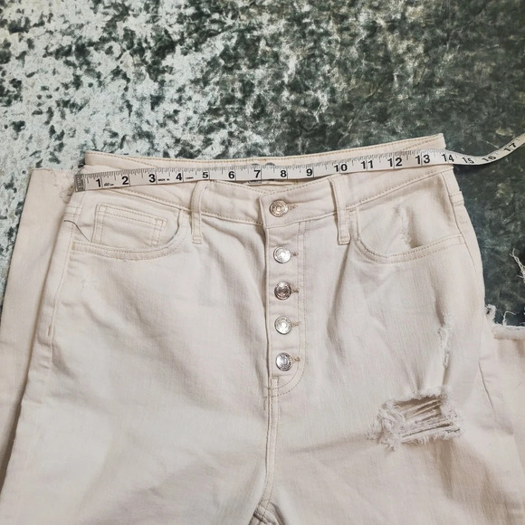 We The Free Cream Distressed High Rise Jeans - Picture 4 of 9